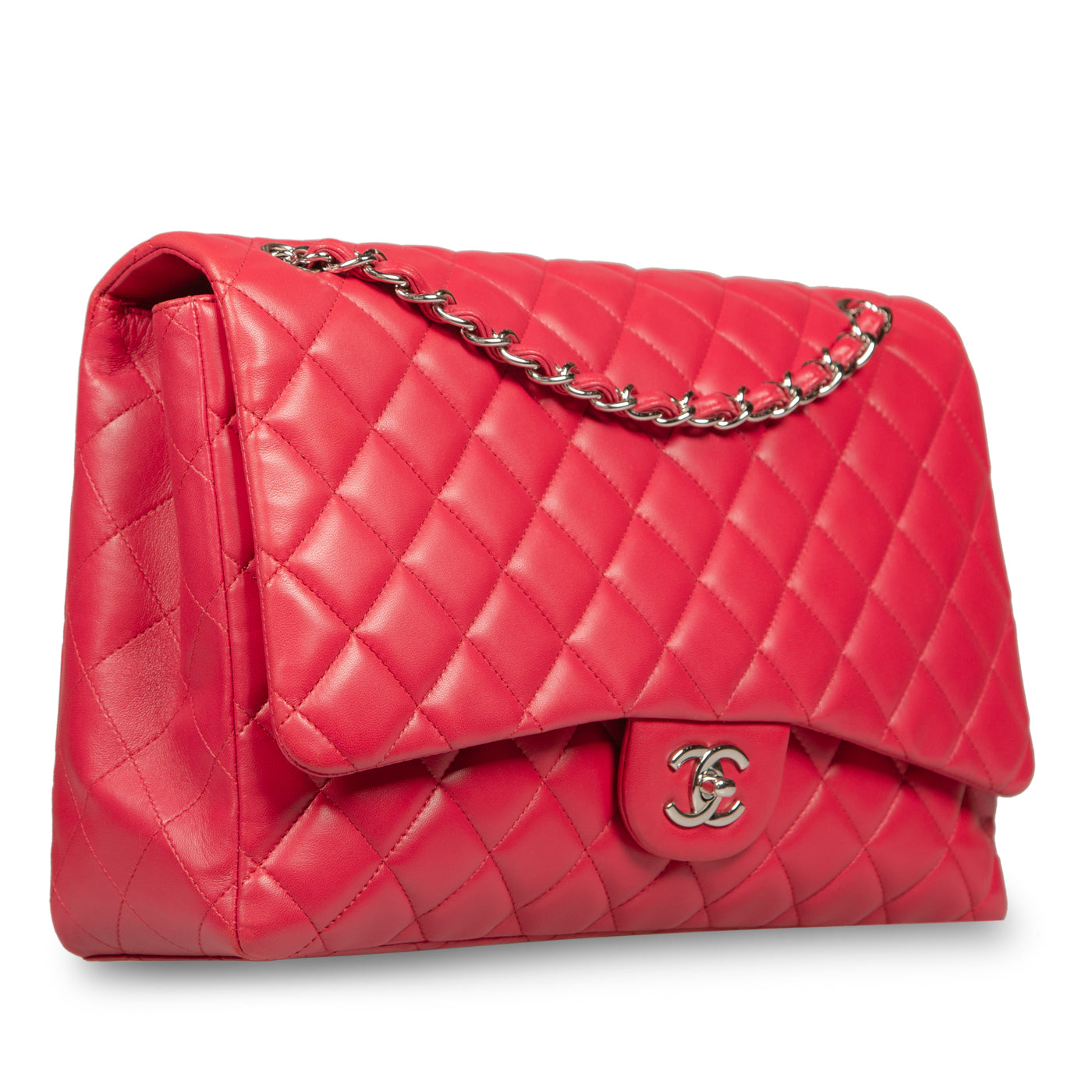 Chanel Classic Flap Lambskin Silver Shoulder Bag Style 11