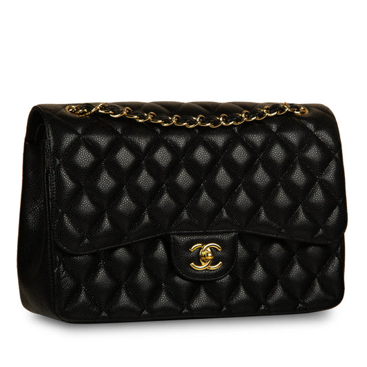 Chanel Classic Flap Caviar Black Shoulder Bag Style 26