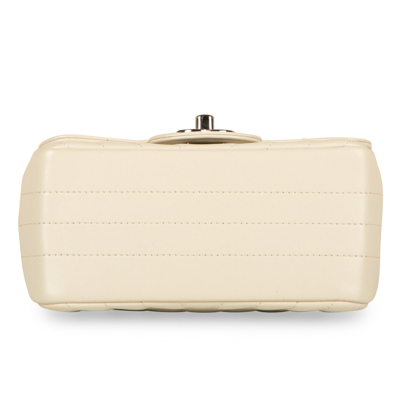 Chanel Classic Flap Lambskin Silver Shoulder Bag Style 27