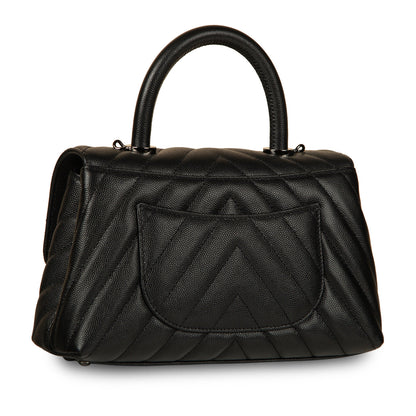 Chanel Coco Handle Caviar Black Shoulder Bag Style 4