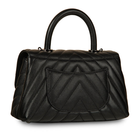 Chanel Coco Handle Caviar Black Shoulder Bag Style 4