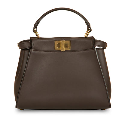 Fendi Peekaboo Leather Brown Handbag Brown