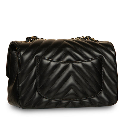 Chanel Classic Flap Lambskin Black Shoulder Bag Style 181