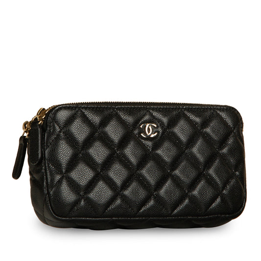 Chanel Double Zip Clutch On Chain