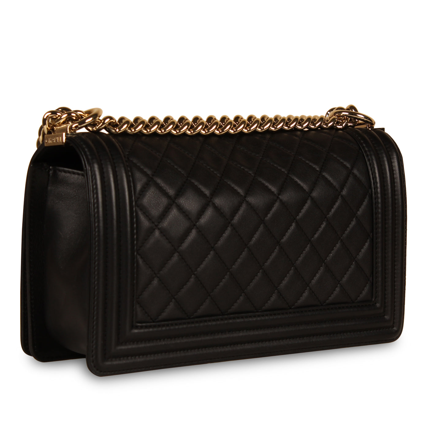 Chanel Boy Bag Lambskin Black Shoulder Bag Style 38