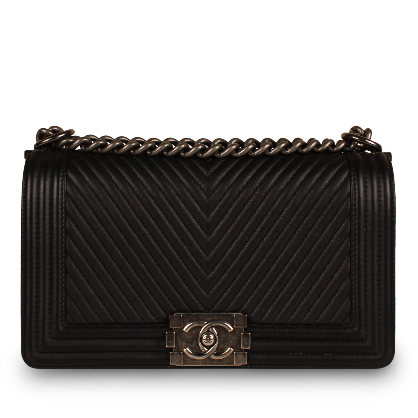Chanel Boy Bag Lambskin Black Shoulder Bag Style 37