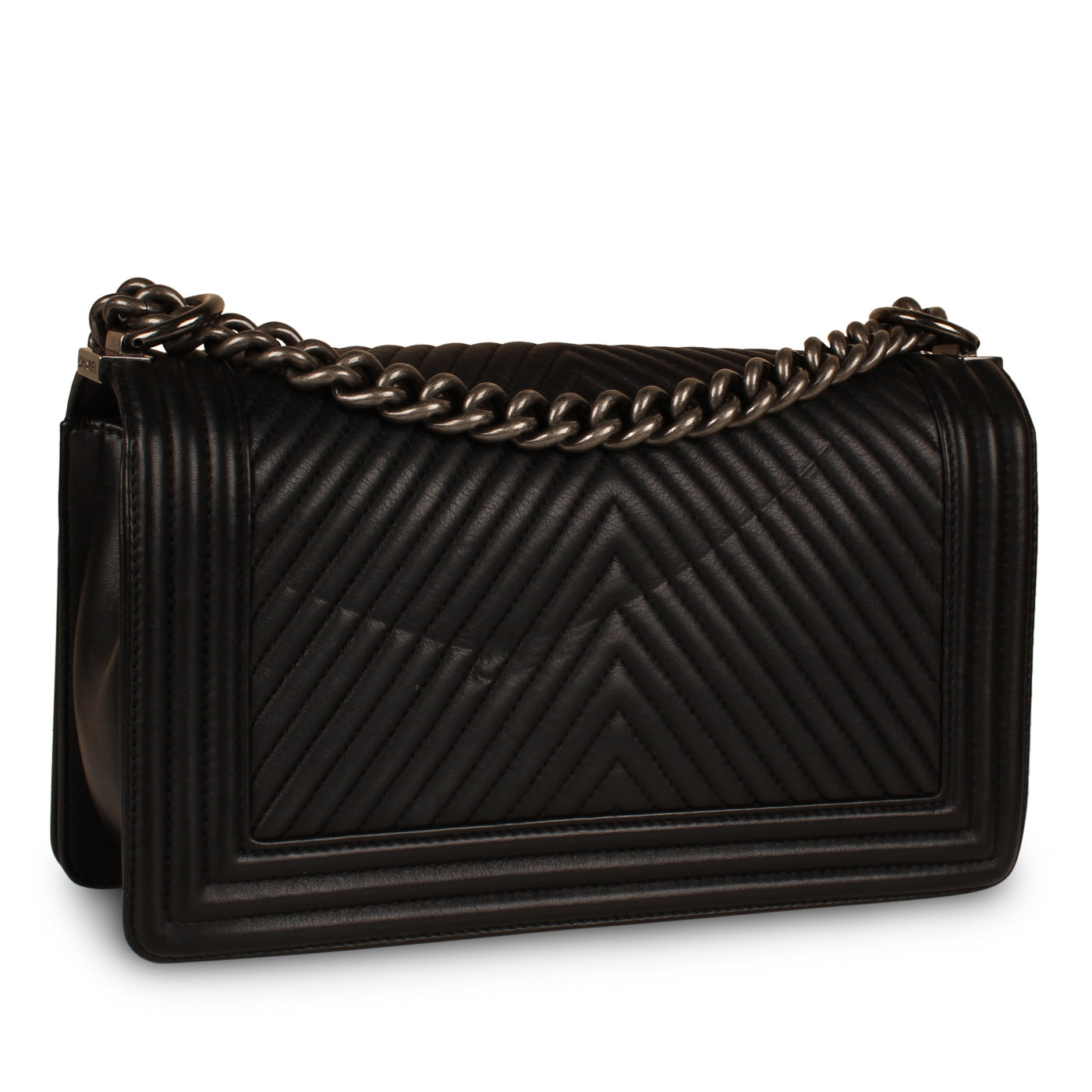 Chanel Boy Bag Lambskin Black Shoulder Bag Style 37