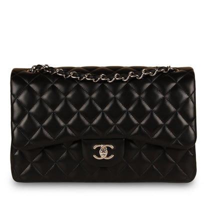 Chanel Classic Flap Lambskin Black Shoulder Bag Style 47