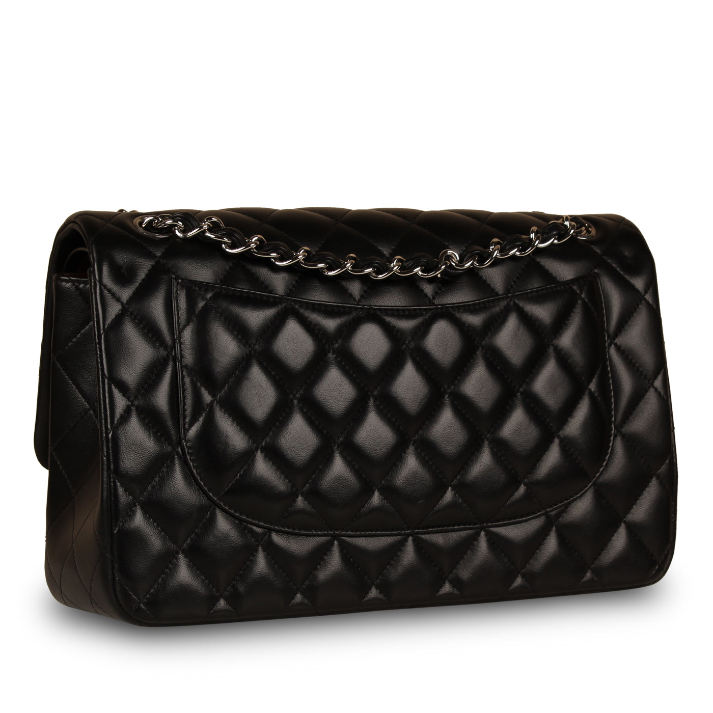 Chanel Classic Flap Lambskin Black Shoulder Bag Style 47