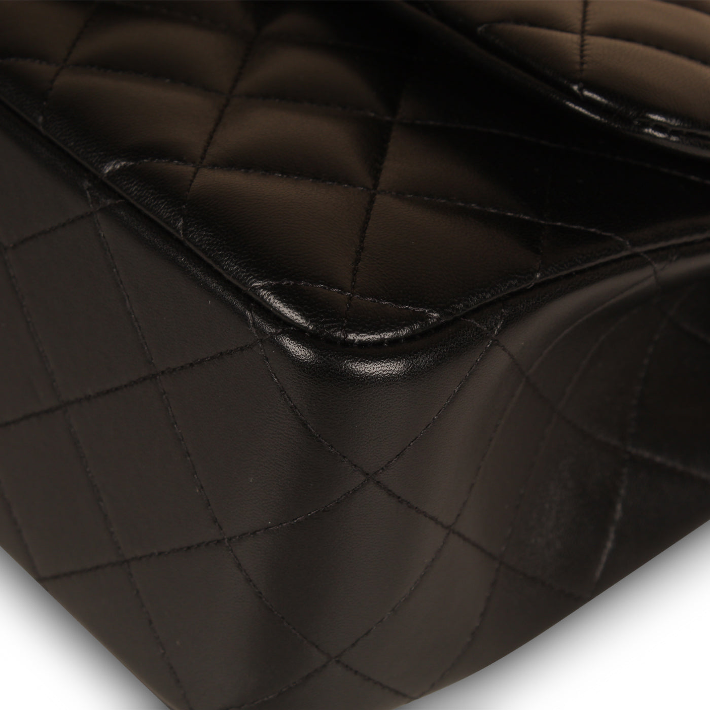 Chanel Classic Flap Lambskin Black Shoulder Bag Style 47