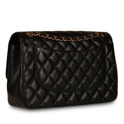 Chanel Classic Flap Caviar Black Shoulder Bag Style 39