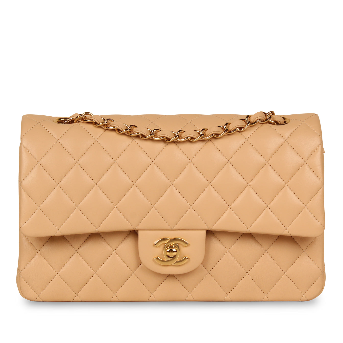 Chanel Classic Flap Lambskin Gold Shoulder Bag Style 37