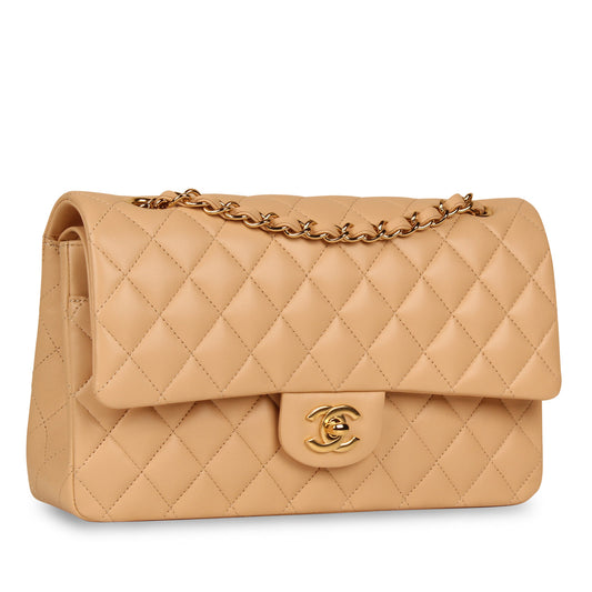 Chanel Classic Flap Lambskin Gold Shoulder Bag Style 37