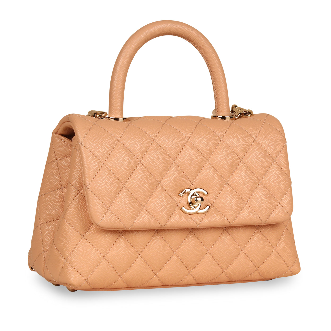Chanel Pink Caviar Coco Top Handle - Small