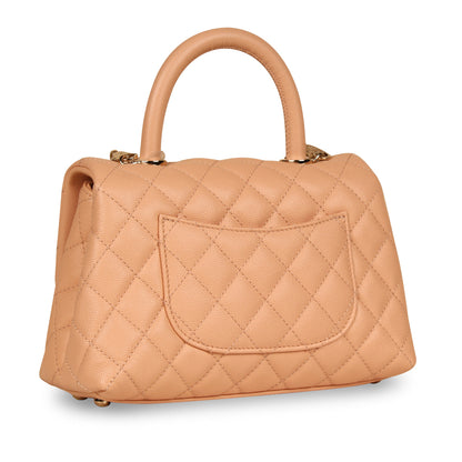 Chanel Pink Caviar Coco Top Handle - Small