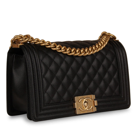 Chanel Boy Bag Caviar Black Shoulder Bag Style 12