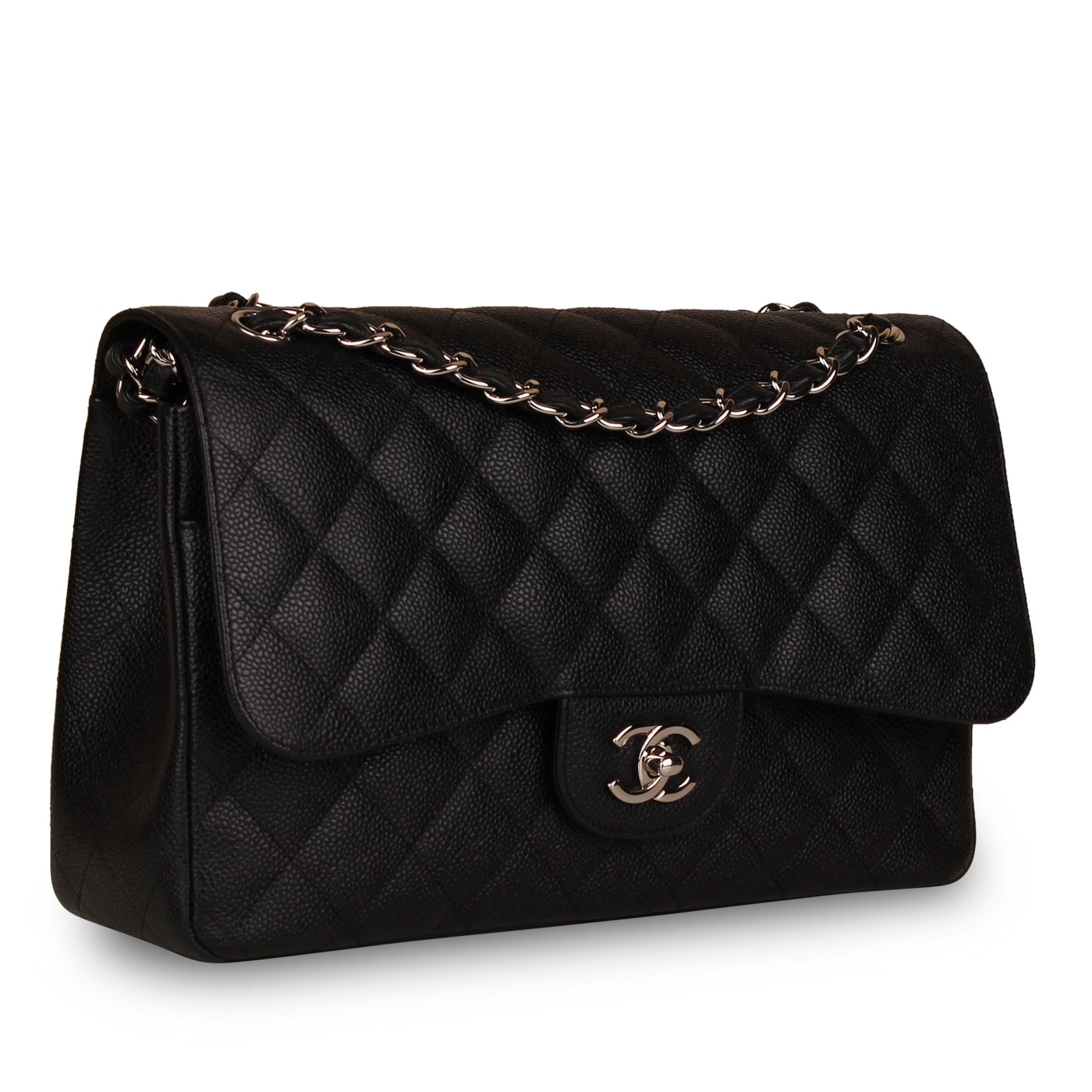 Chanel Classic Flap Caviar Black Shoulder Bag Style 24