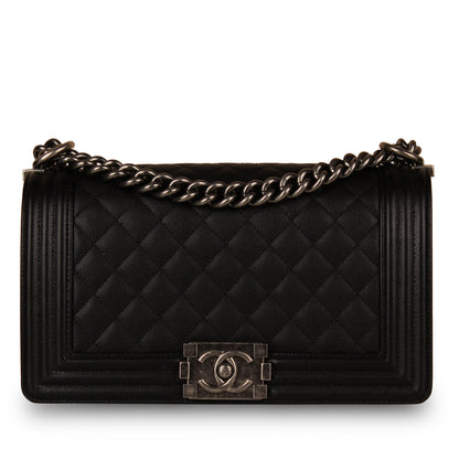 Chanel Boy Bag Caviar Black Shoulder Bag Style 11