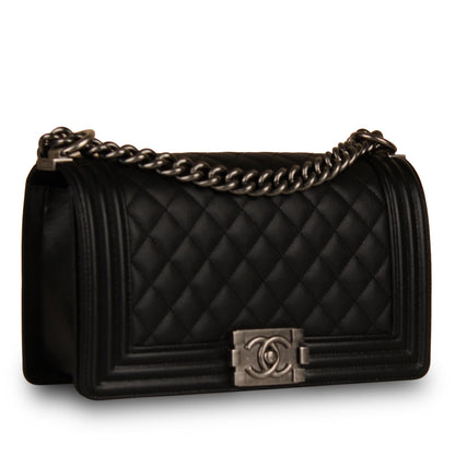 Chanel Boy Bag Caviar Black Shoulder Bag Style 11