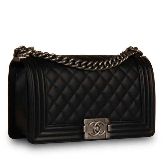Chanel Boy Bag Caviar Black Shoulder Bag Style 11