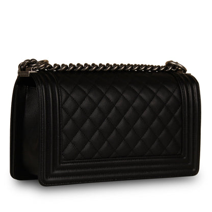 Chanel Boy Bag Caviar Black Shoulder Bag Style 11