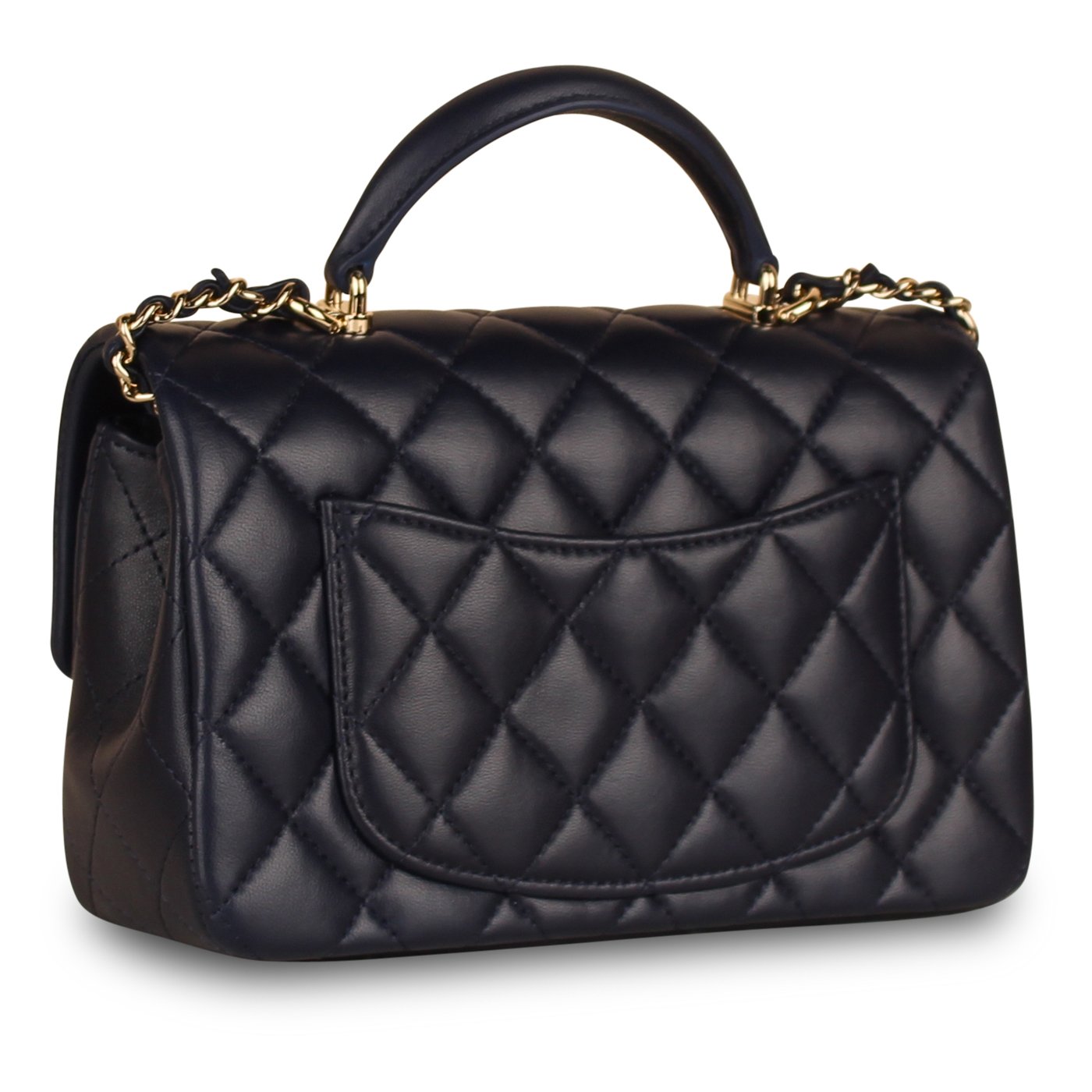 Chanel Classic Flap Lambskin Black Shoulder Bag Style 219