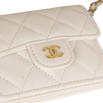 Chanel Classic Flap Card Holder With Chain