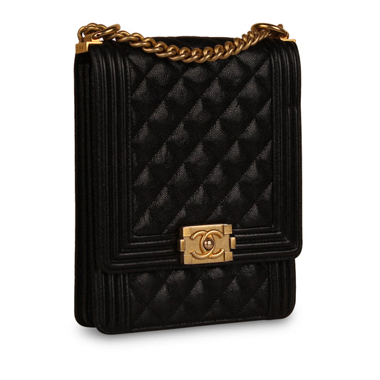 Chanel Boy Bag Caviar Black Shoulder Bag Style 17