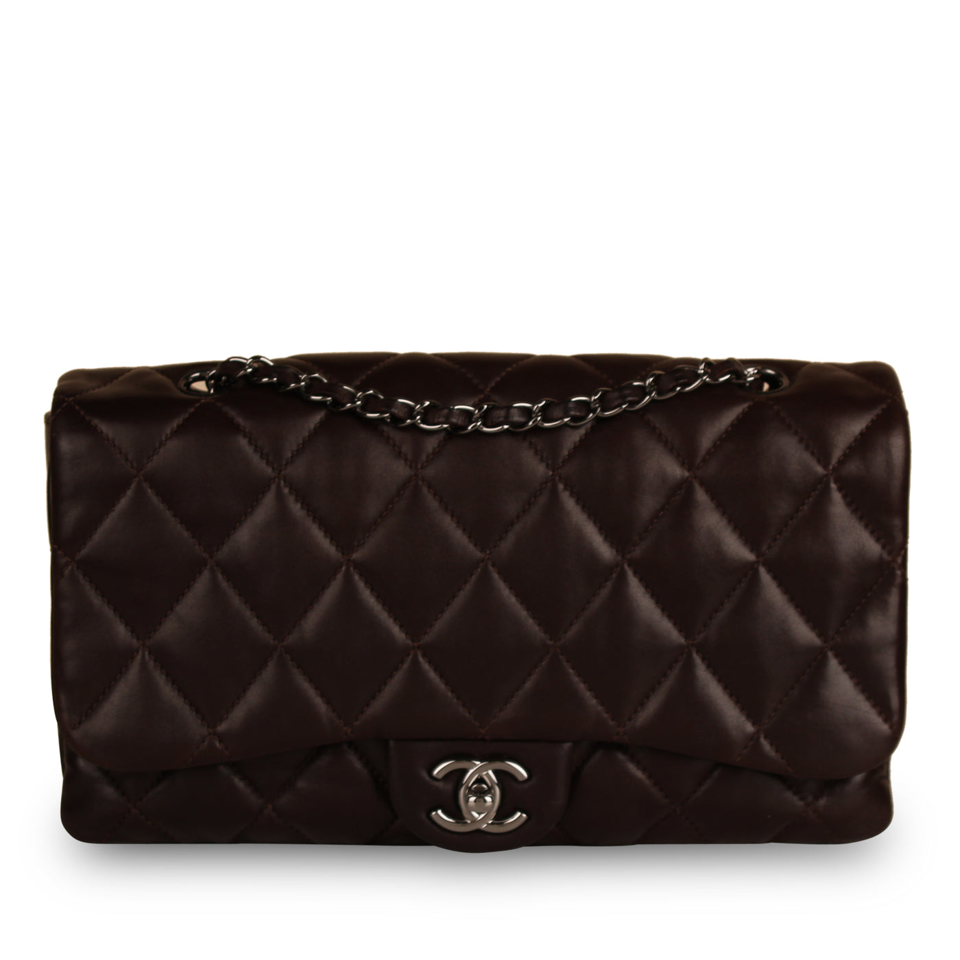 Chanel Classic Flap Lambskin Brown Shoulder Bag Style 9