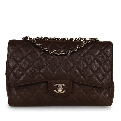 Chanel Classic Flap Caviar Brown Shoulder Bag