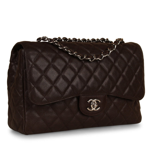 Chanel Classic Flap Caviar Brown Shoulder Bag