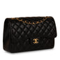 Chanel Classic Flap Lambskin Black Shoulder Bag Style 46