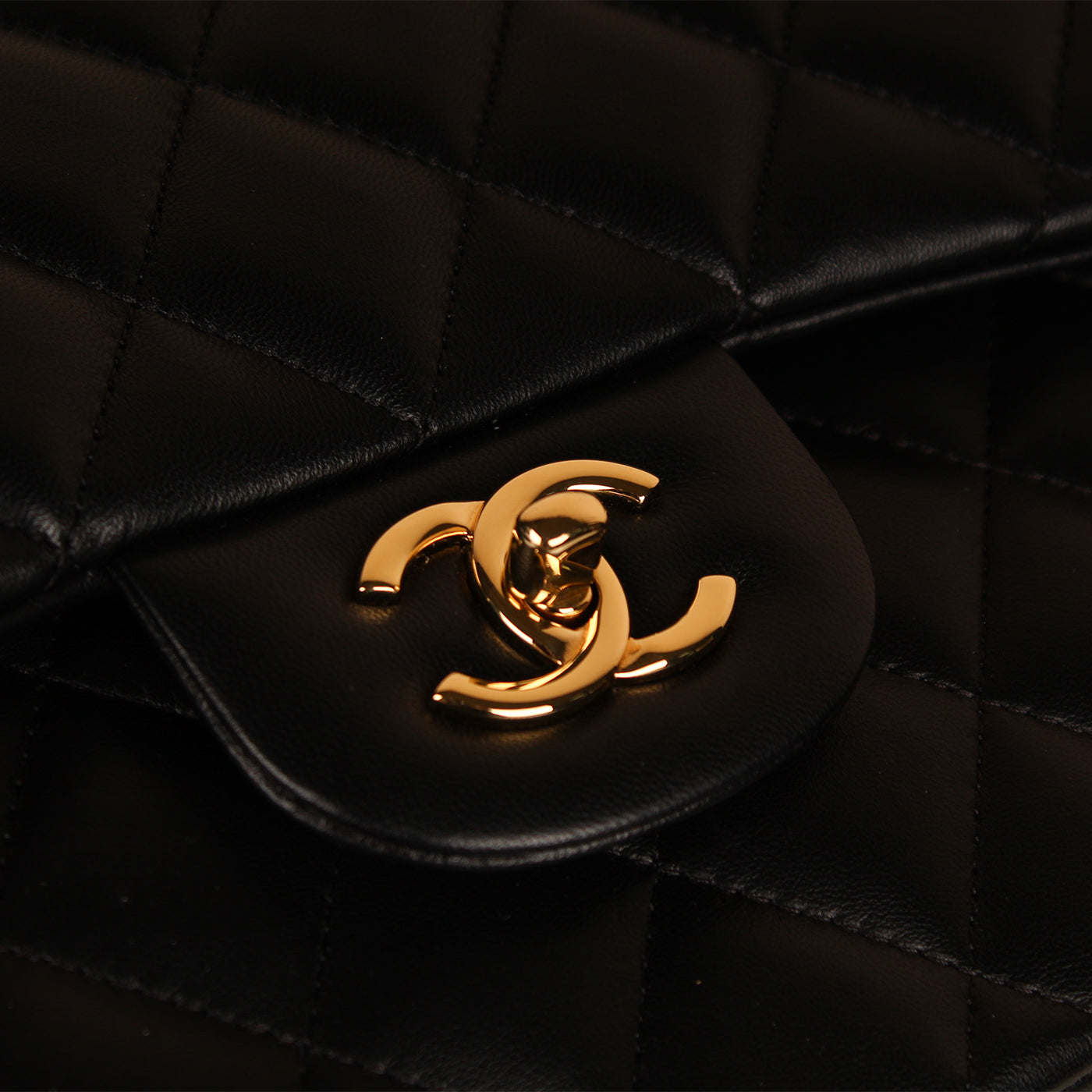 Chanel Classic Flap Lambskin Black Shoulder Bag Style 46