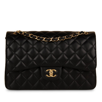 Chanel Classic Flap Lambskin Black Shoulder Bag Style 46