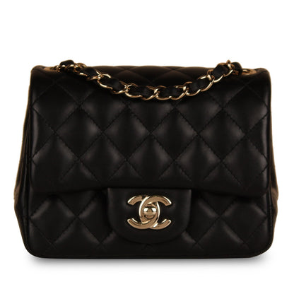 Chanel Classic Flap Lambskin Black Shoulder Bag Style 222