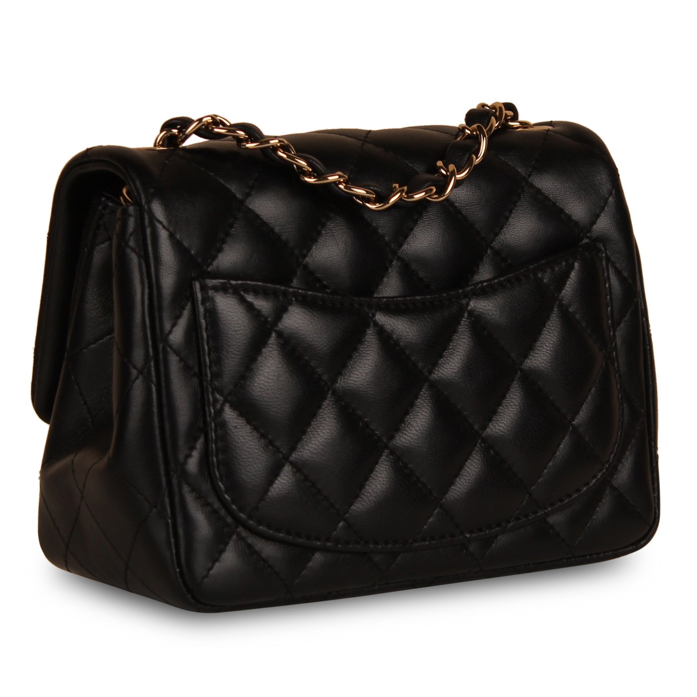 Chanel Classic Flap Lambskin Black Shoulder Bag Style 222