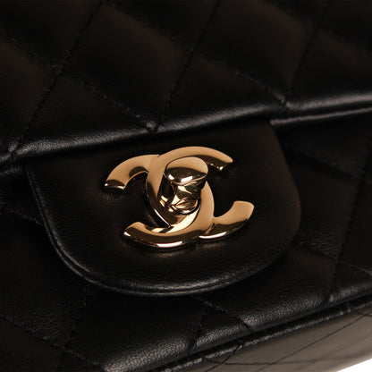 Chanel Classic Flap Lambskin Black Shoulder Bag Style 222