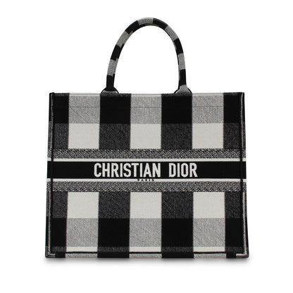 Dior Book Tote Leather Canvas Tote Bag