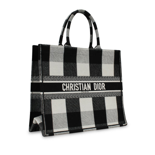 Dior Book Tote Leather Canvas Tote Bag
