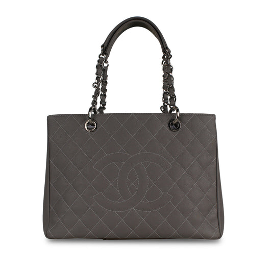 Chanel Timeless Caviar Silver Tote Bag Style 4