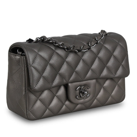 Chanel Classic Flap Lambskin Black Shoulder Bag Style 172
