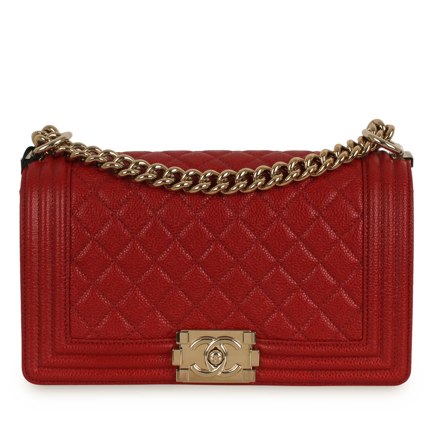 Chanel Boy Bag Caviar Gold Shoulder Bag Style 3