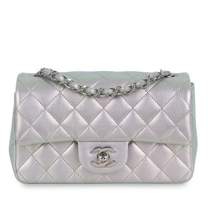 Chanel Mini Rectangular Classic Flap Bag - Iridescent Silver