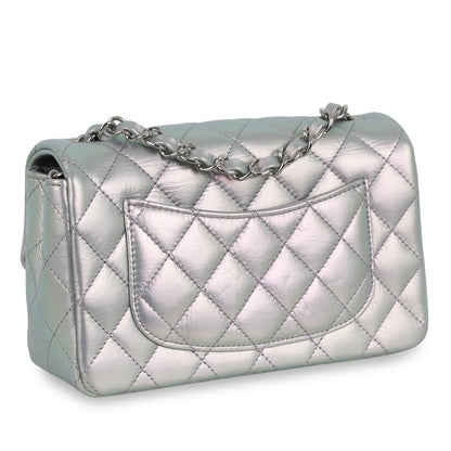 Chanel Mini Rectangular Classic Flap Bag - Iridescent Silver