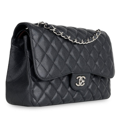 Chanel Classic Flap Caviar Black Shoulder Bag Style 21