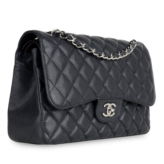 Chanel Classic Flap Caviar Black Shoulder Bag Style 21