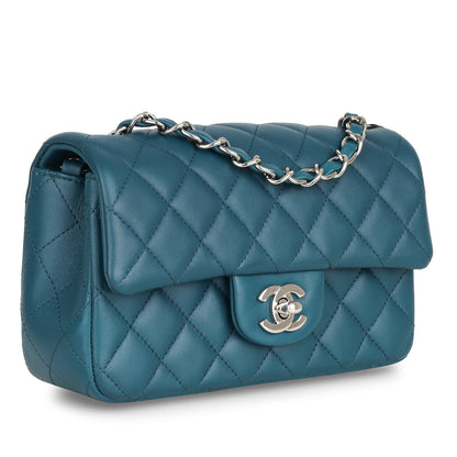 Chanel Classic Flap Lambskin Silver Shoulder Bag Style 26