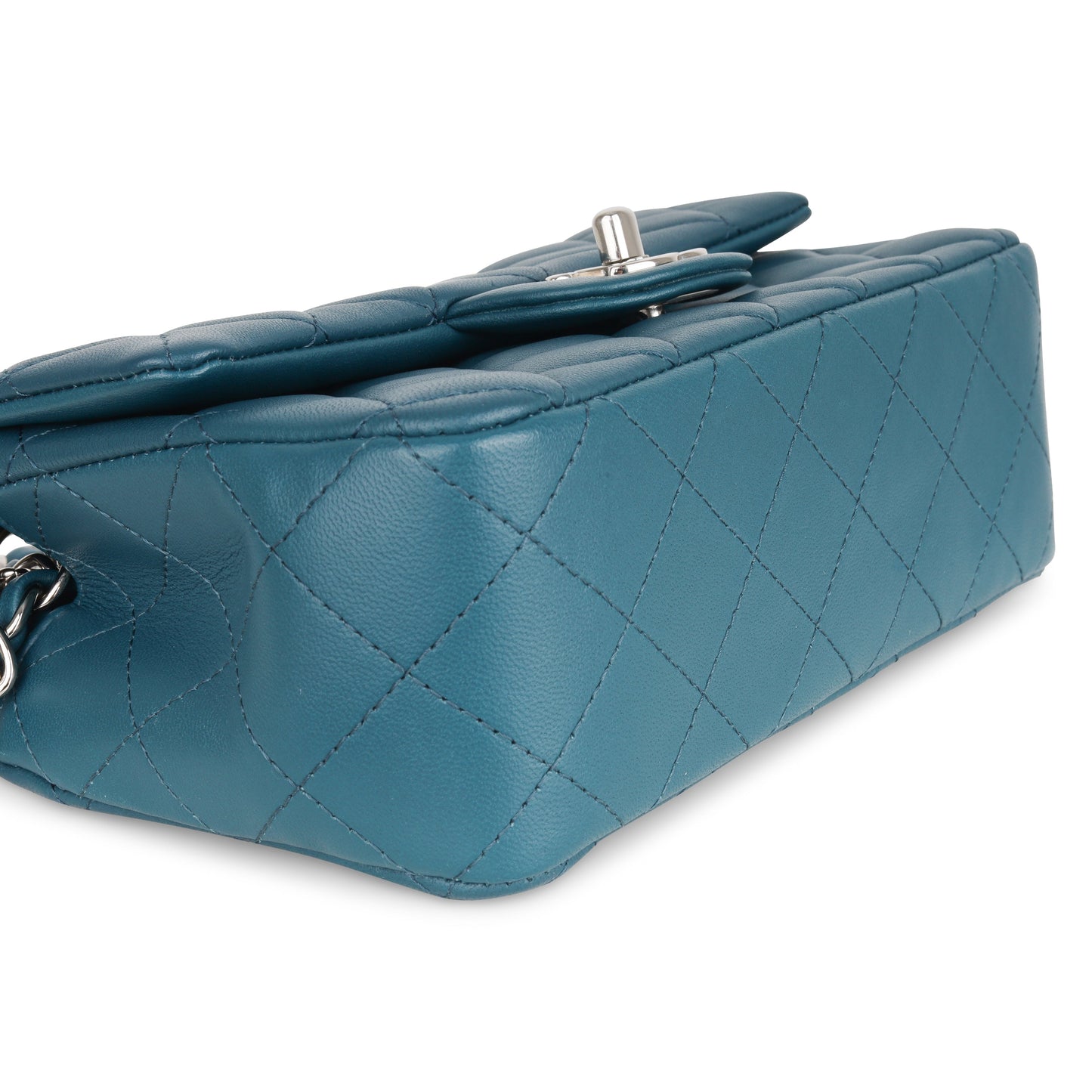 Chanel Classic Flap Lambskin Silver Shoulder Bag Style 26