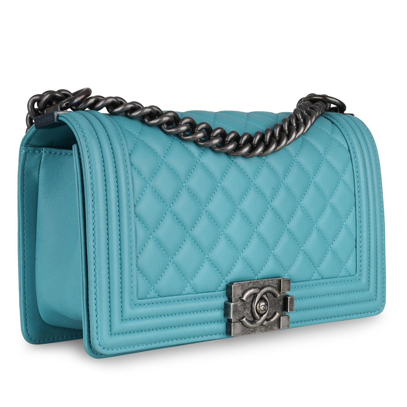 Chanel Boy Bag Lambskin Cream Shoulder Bag