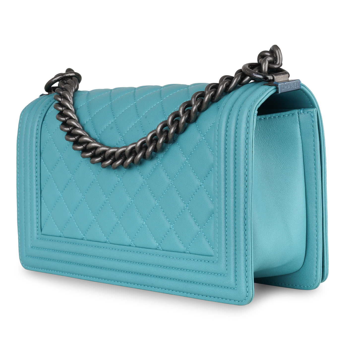 Chanel Boy Bag Lambskin Cream Shoulder Bag
